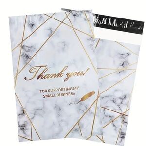 8 10"x13" Gold and White marble Geometric Shipping Supplies